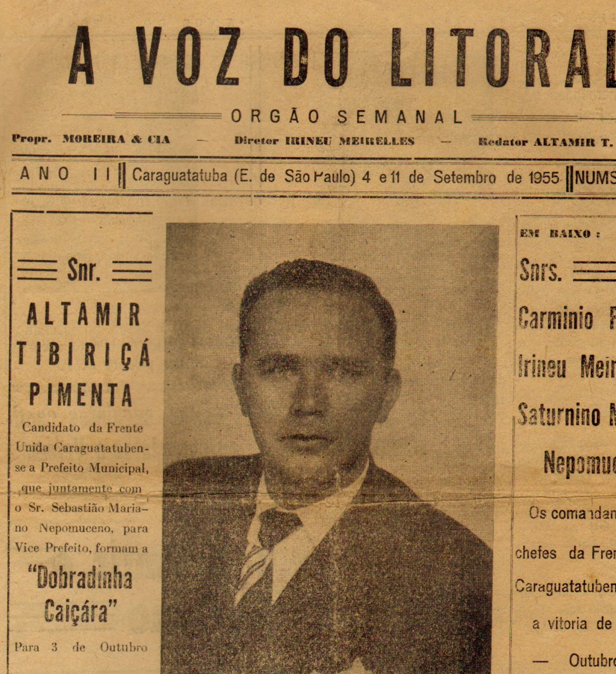 Altamir Tibiriça Pimenta foi o reprensentante do jornalismo literarário a la Ruy Barbosa 